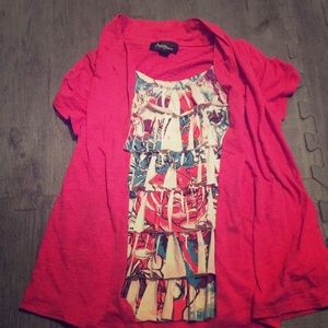 Flower shirt with pink jaket